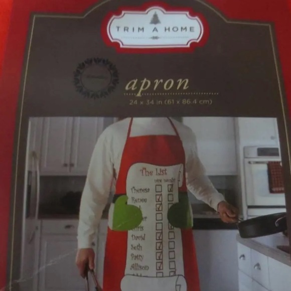 Holiday New Adult Christmas Apron Naughty Nice List Cute Names Boys or Girls - Picture 2 of 3